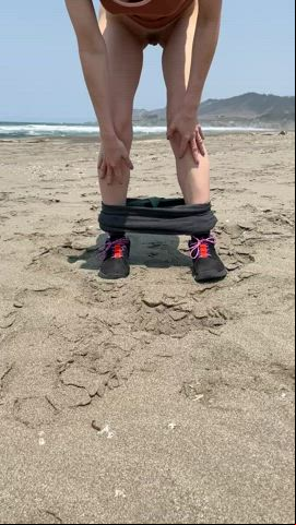 Beach Golden Shower Outdoor Pee Peeing Piss Pissing Public Porn GIF