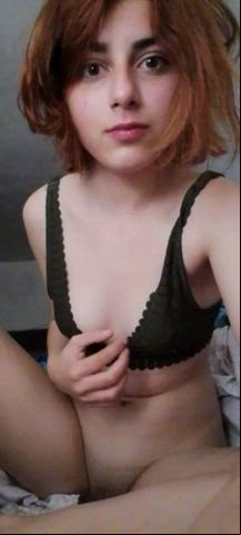 18 Years mature ass Barely Legal cute Masturbating skinny cunt ginger Smile Porn GIF