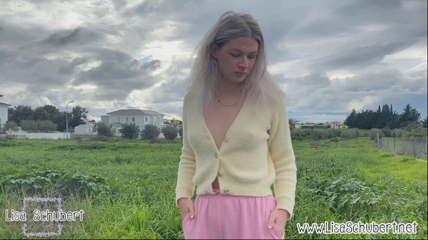 Amateur blonde Funny Porn German Pornstar Public Small titties teenie tits Porn GIF