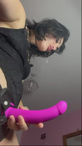Dildo Domination Dominatrix Domme Femdom Mistress OnlyFans Spit Strap On Porn GIF