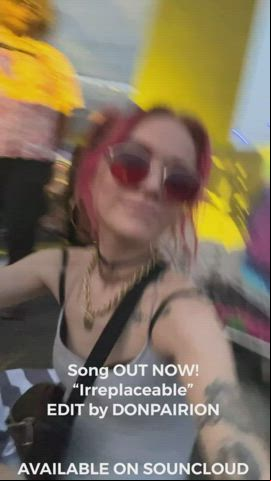 18 Years cougar Barely Legal Club Dancing Festival Nightclub thin petite Small tits Porn GIF