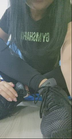 monstrous melons tits Fitness Gym Public Porn GIF