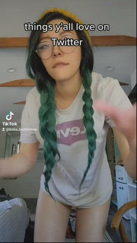 Bottomless lovely Funny Porn Gamer slut girlfriend chick teen TikTok Porn GIF